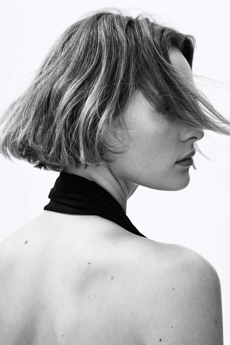 Metal-Detail Halterneck Top