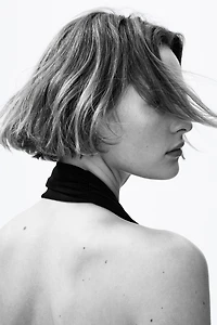 Metal-Detail Halterneck Top