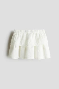 Lace-Trimmed Cotton Skirt