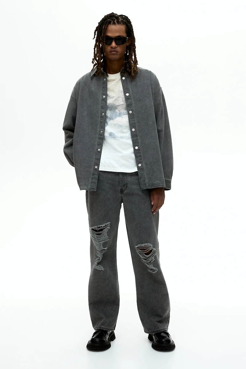 Oversized-Fit Denim Shirt