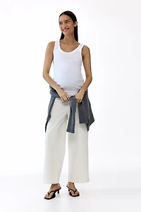 Jean large MAMA taille basse, à la cheville