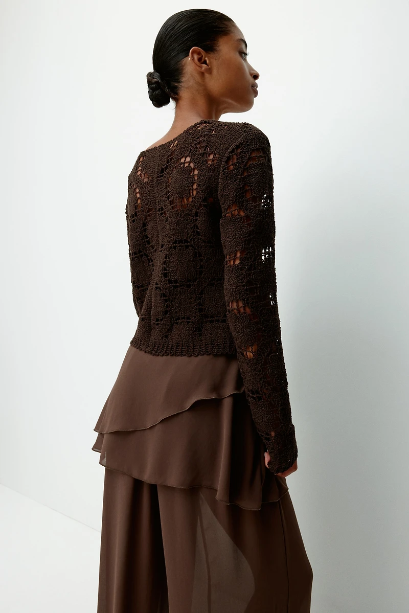 Chiffon Pants with Layered Skirt