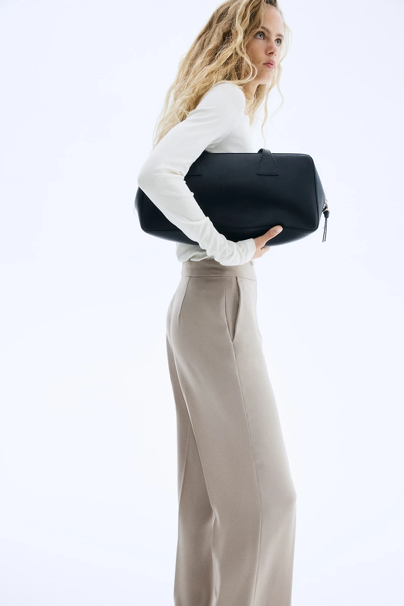 Straight-Leg Creased Pants