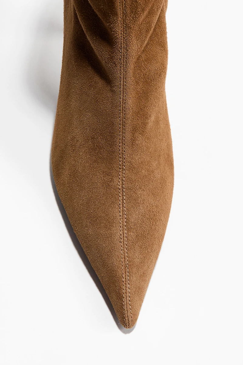 Bottines chaussettes en cuir