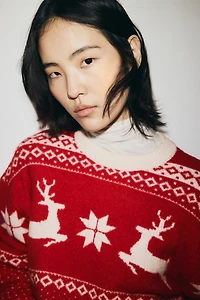 Chandail ample en tricot jacquard