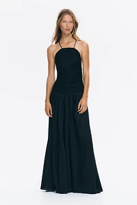 Crochet-Look Open-Back Dress