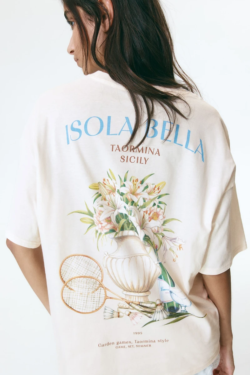 Oversized T-Shirt with Printed Motif