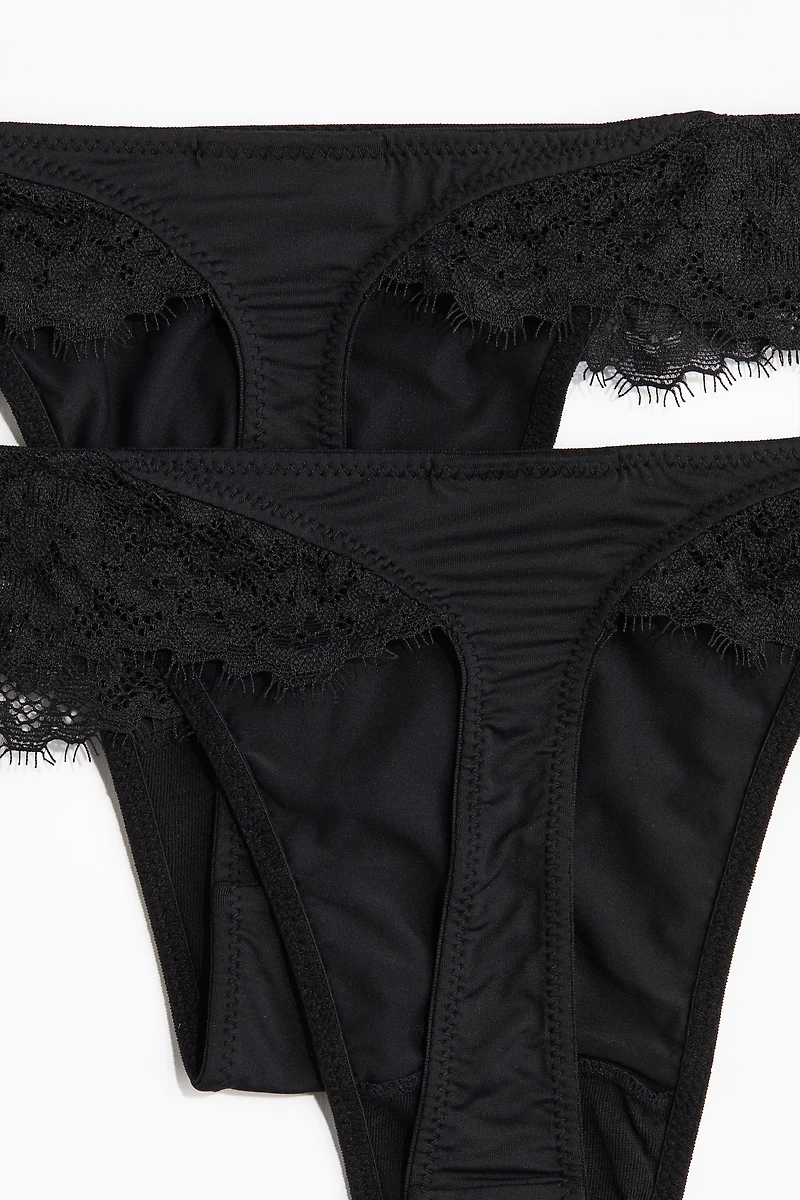 Lot de 2 culottes tanga en microfibre