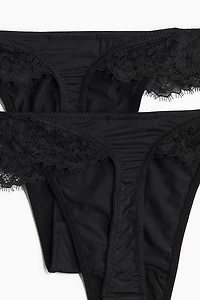 Lot de 2 culottes tanga en microfibre