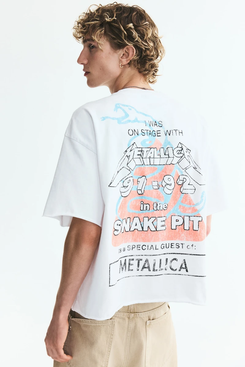 T-shirt imprimé ample en coton