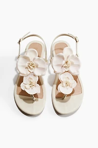 Appliquéd Strappy Sandals