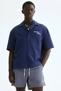 Relaxed-Fit Embroidered-Motif Cotton Resort Shirt