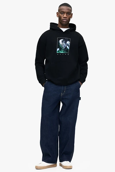 Loose-Fit Printed Hoodie