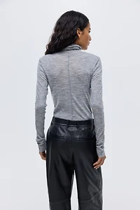 Wool Turtleneck Top