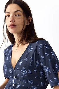 MAMA Tie-Belt Viscose Dress