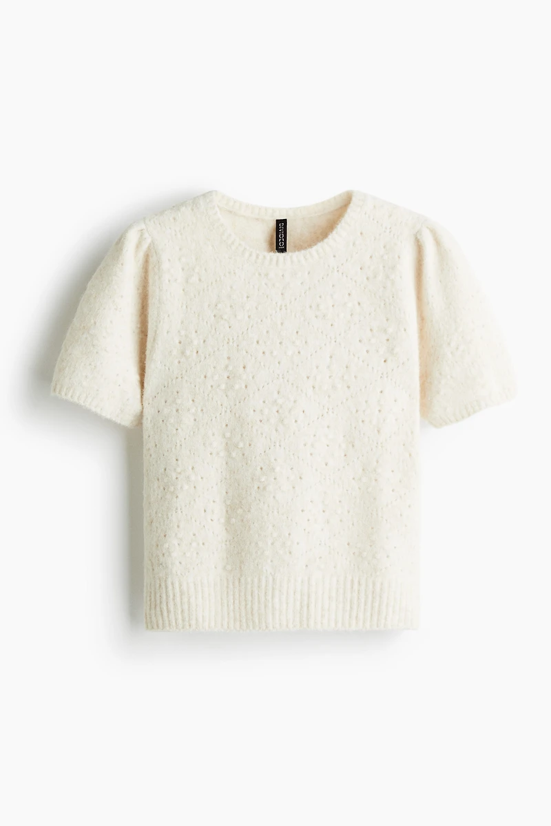 Pointelle-Knit Top