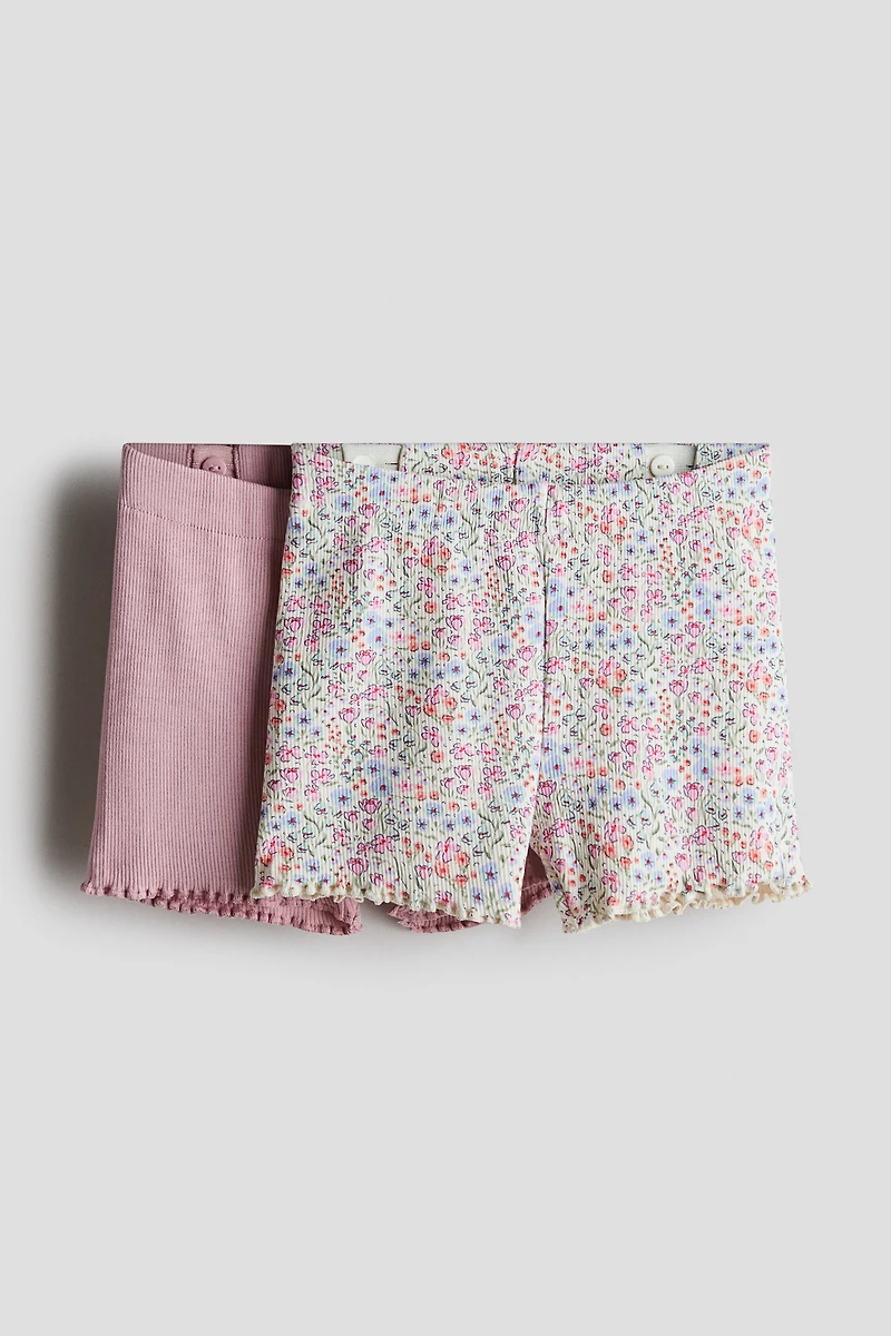 2-pack Ribbed Cotton Bike Shorts