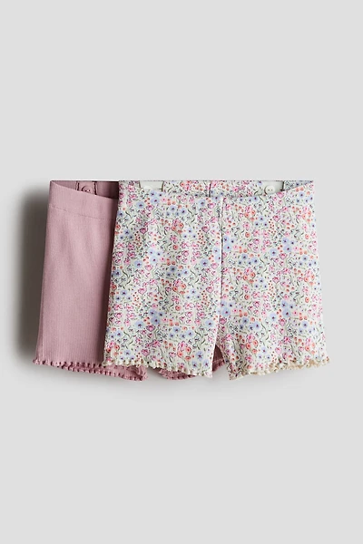 2-pack Ribbed Cotton Bike Shorts