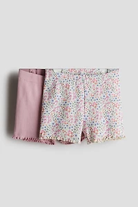 2-pack Ribbed Cotton Bike Shorts