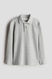 Waffled Jersey Polo Shirt