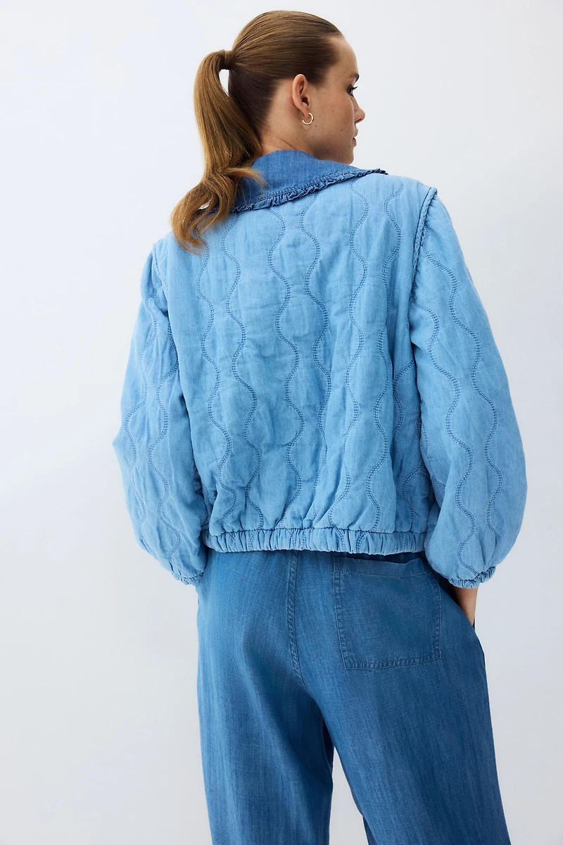 Drawstring-Detail Denim Pants