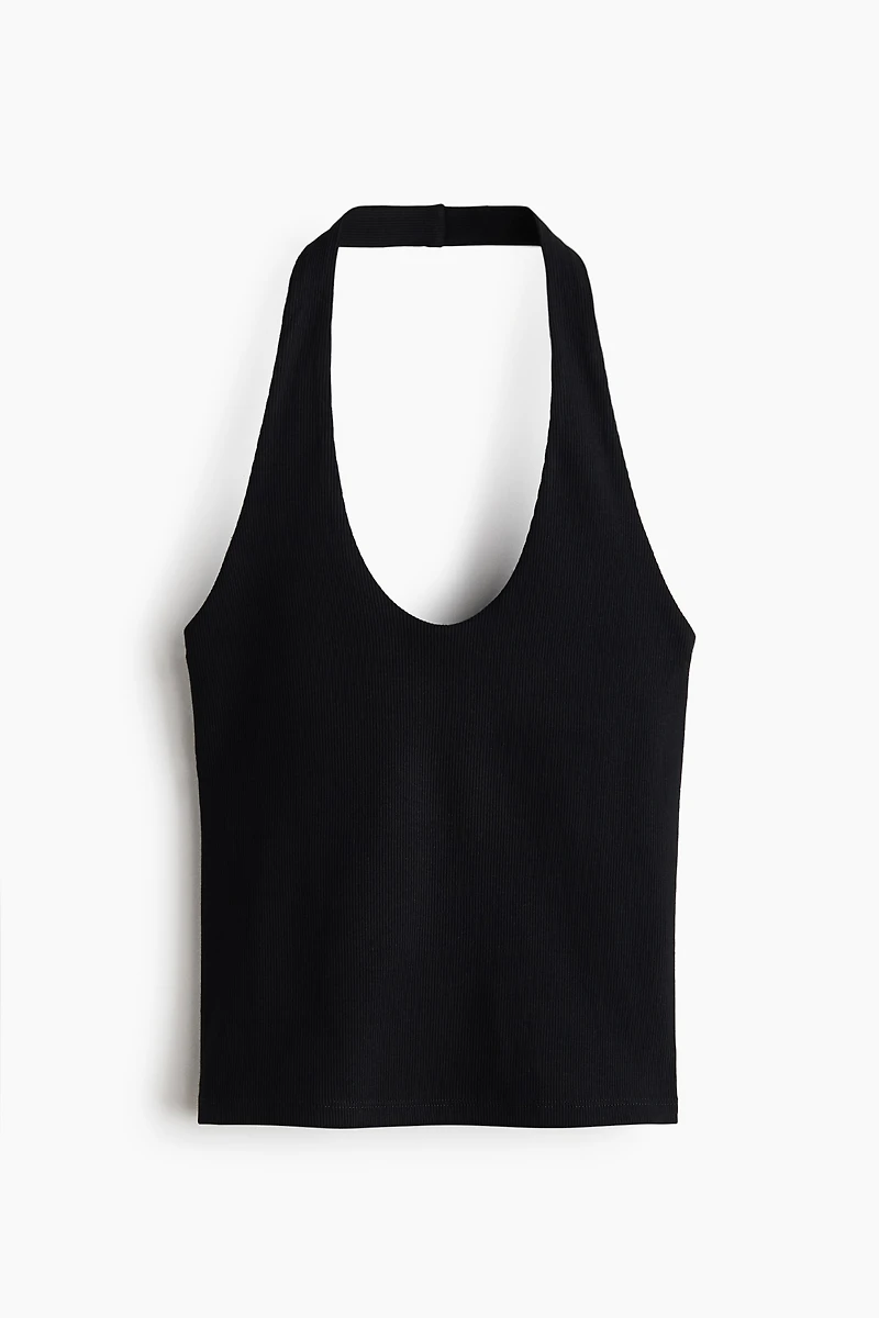 Ribbed Halterneck Top