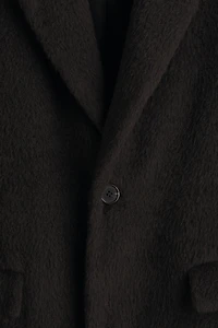 Manteau à fermeture droite en laine mélangée