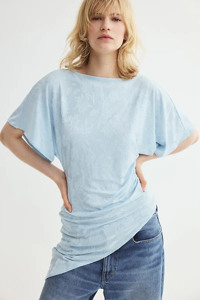 Asymmetric Jacquard-Jersey Top