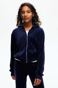Velour Hooded Jacket