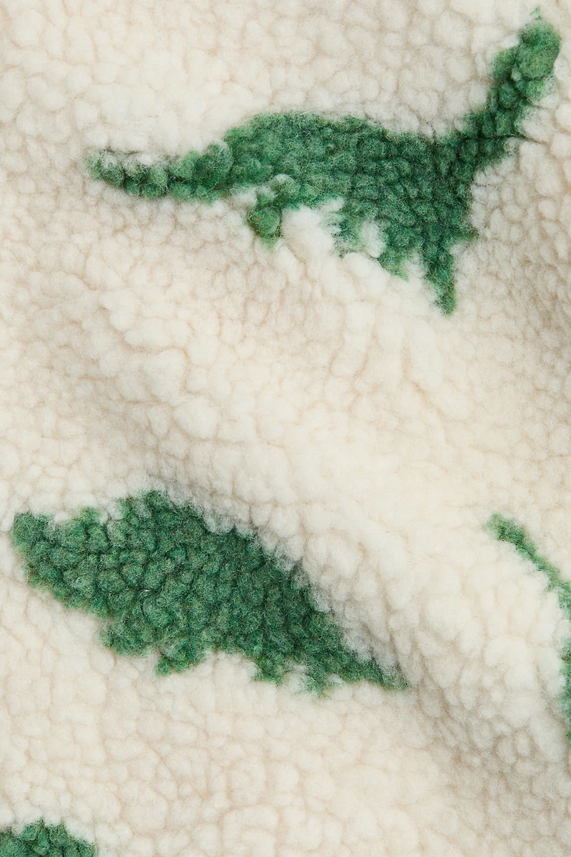 Printed Teddy Fleece Jacket