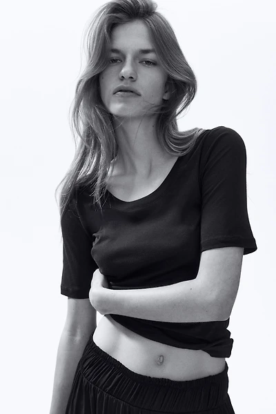 Scoop-Neck Pima Cotton T-Shirt