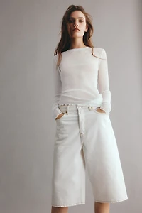 Short en denim haut du genou