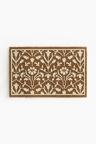 Flock-Print Coir Doormat