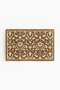 Flock-Print Coir Doormat