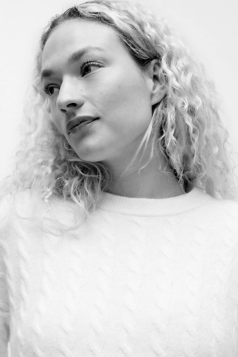 MAMA Cable-Knit Sweater