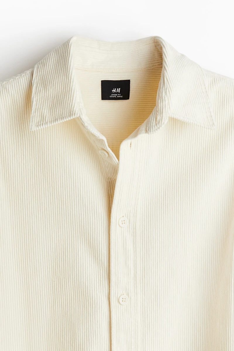 Chemise ample en velours côtelé