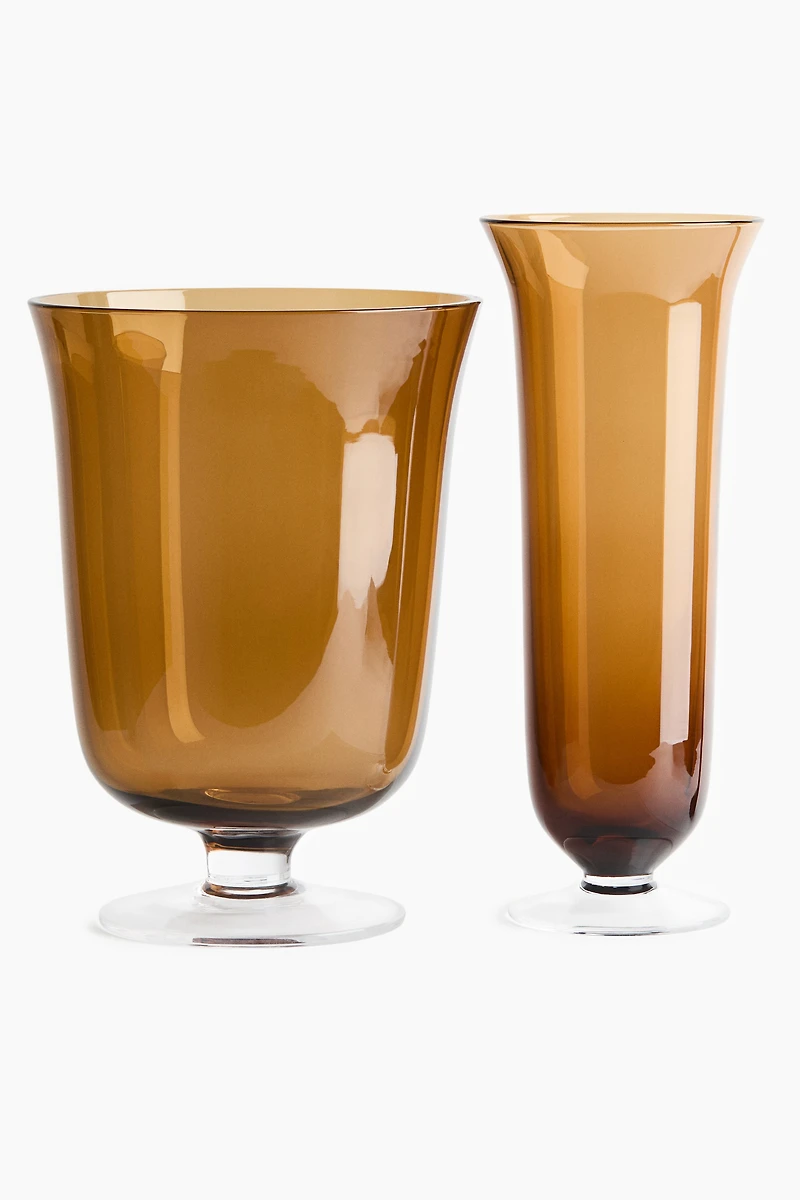 Tall Footed Glass Vase