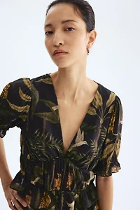 Viscose-Blend Gathered Top