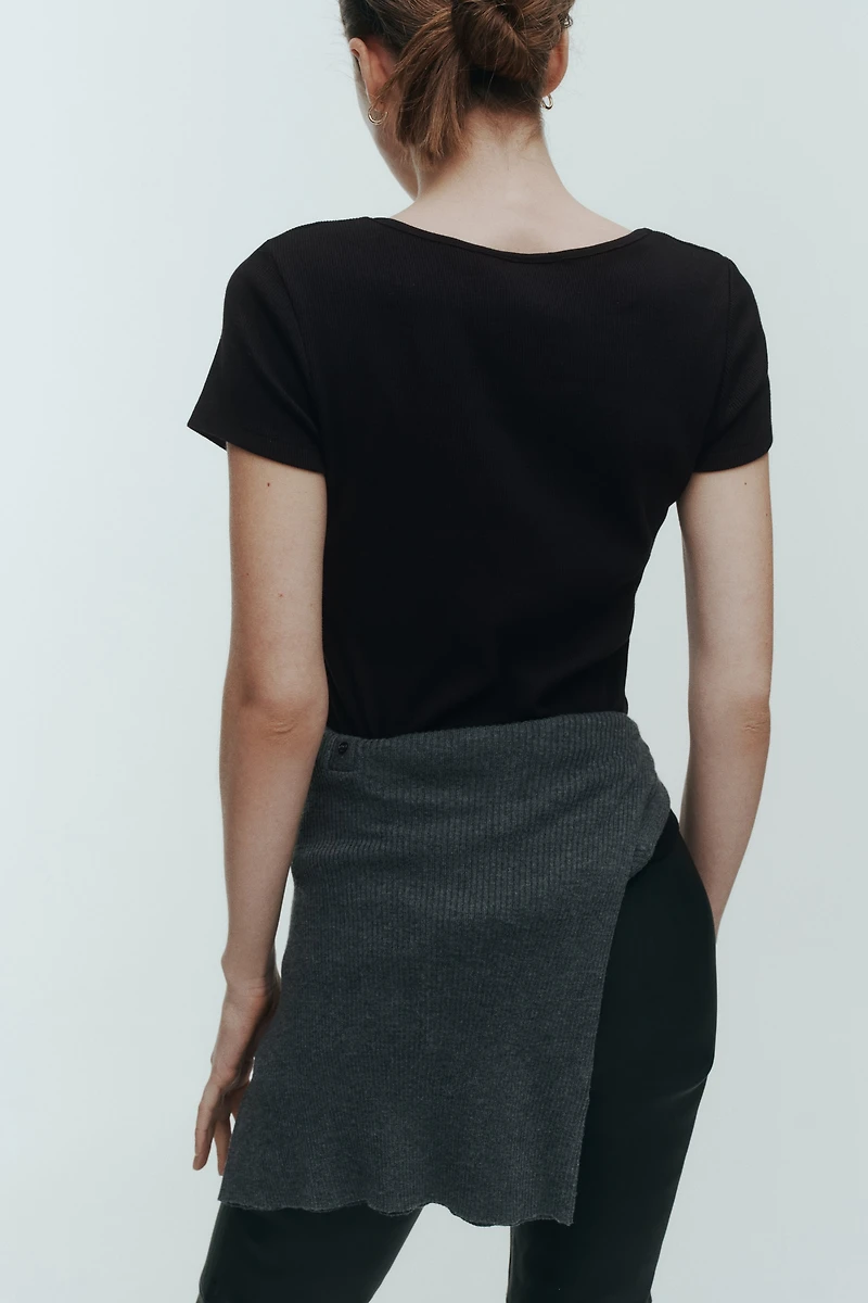 Ribbed Cotton T-Shirt