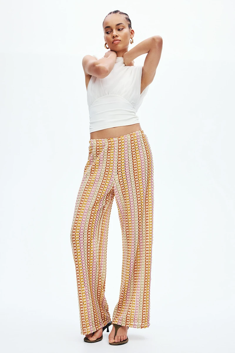 Crochet-Look Pants