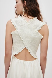 Smocked Poplin Dress