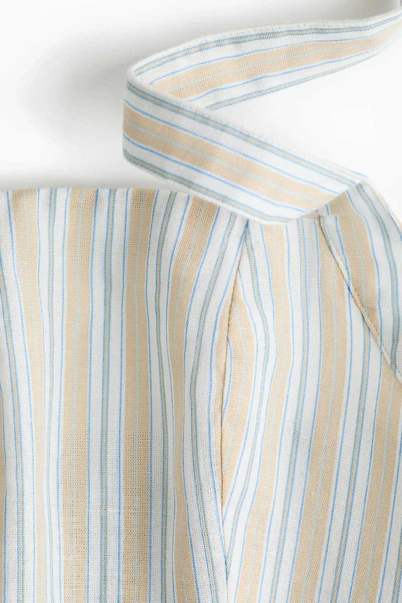 Linen-Blend Halterneck Top