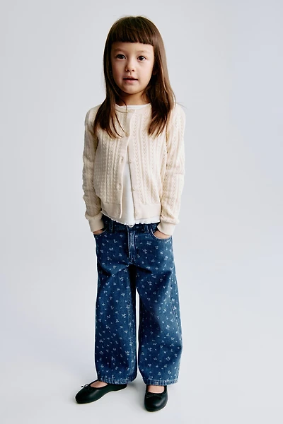 Wide-Leg Jeans with Motif