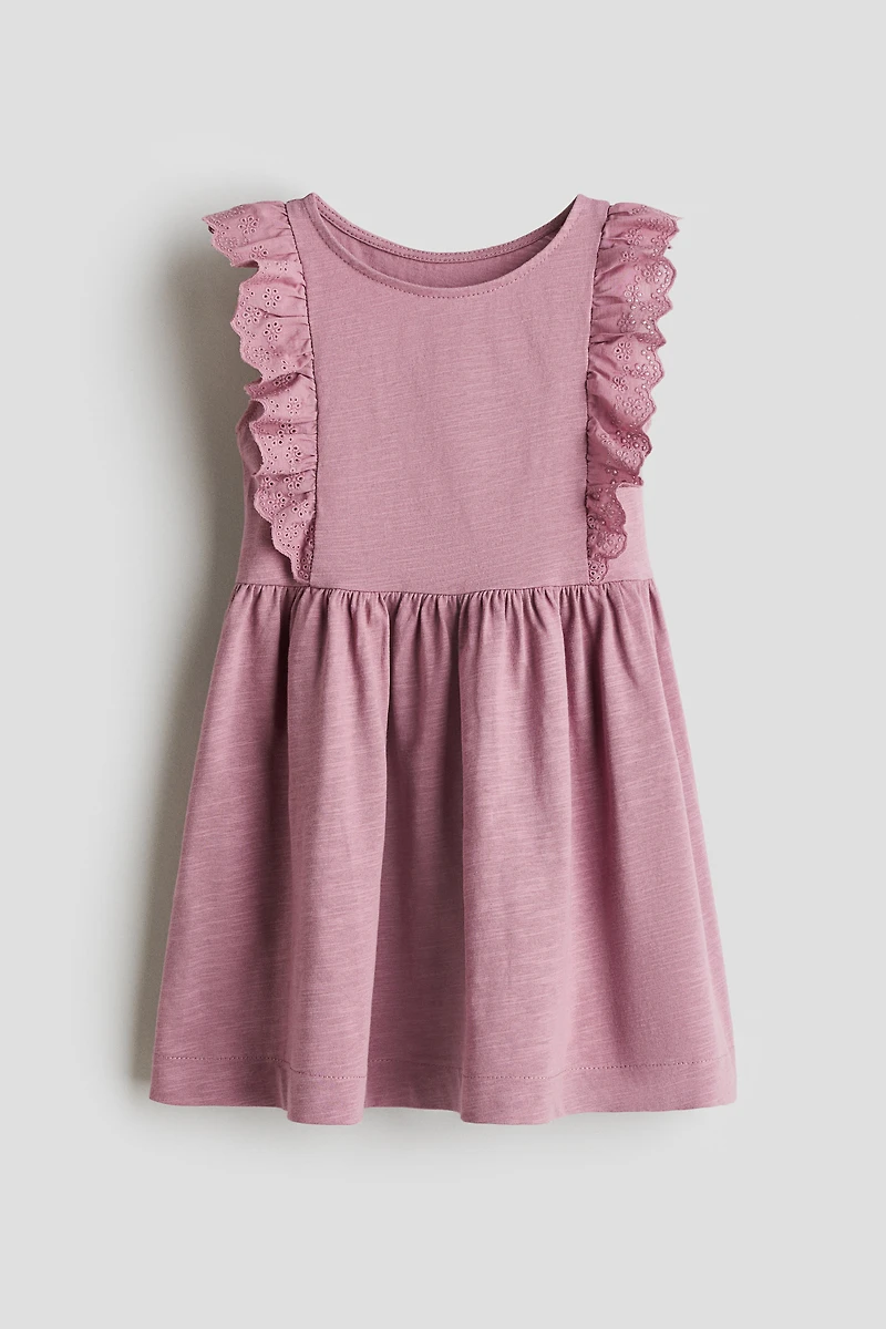 Ruffle-Trimmed Cotton Dress
