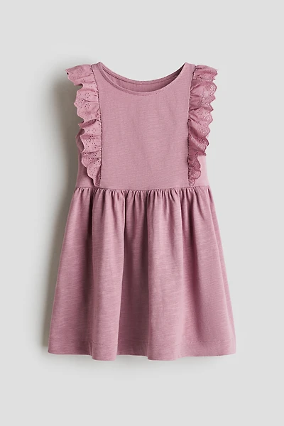 Ruffle-Trimmed Cotton Dress