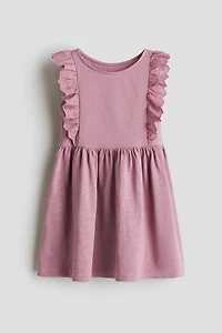 Ruffle-Trimmed Cotton Dress