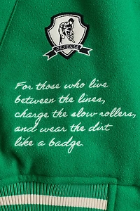 Motif-Detail Baseball Jacket