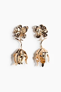 Boucles d’oreilles fleurs avec pendentif