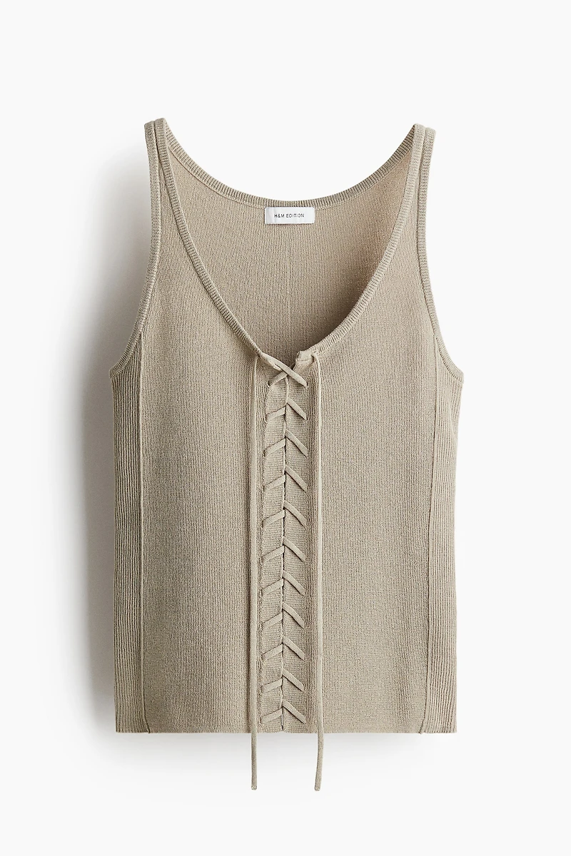Lacing-Detail Sleeveless Top