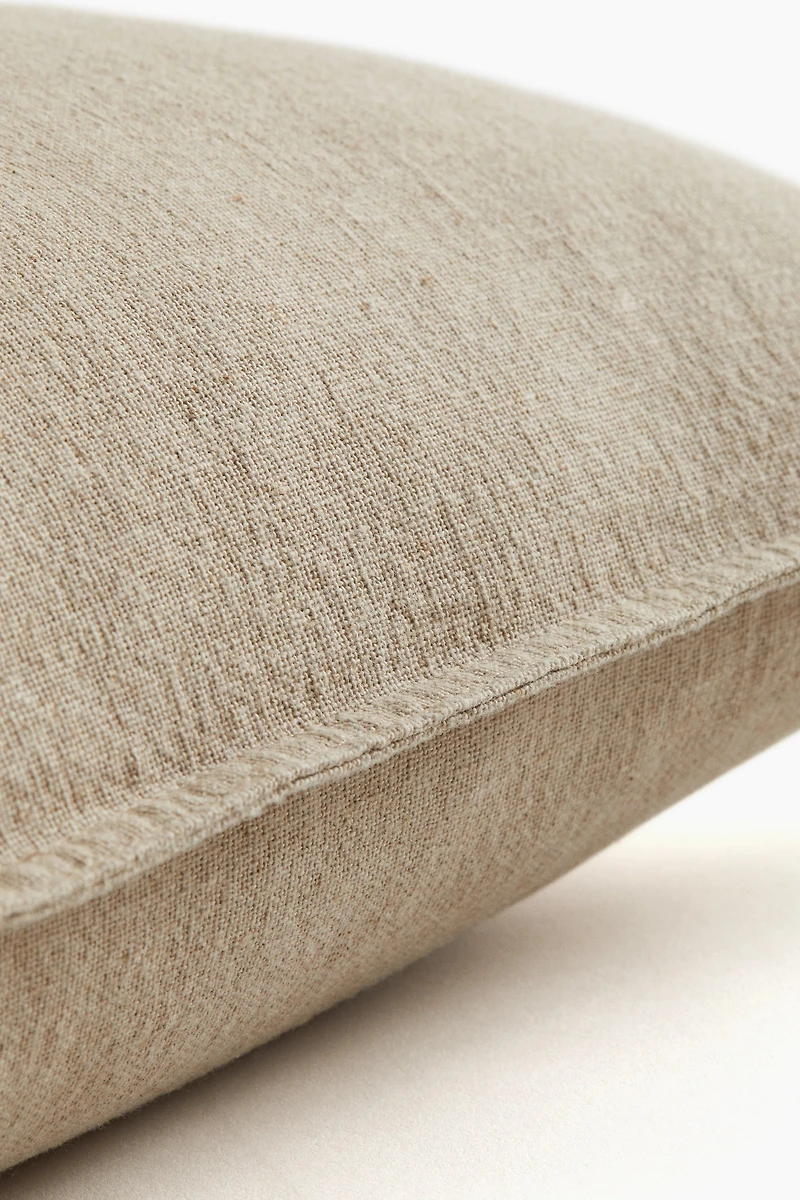 Housse de coussin en lin mélangé